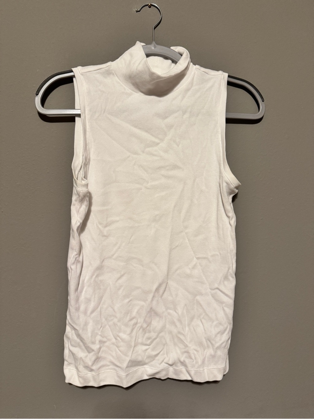 LOFT White Sleeveless Mock Neck Tank